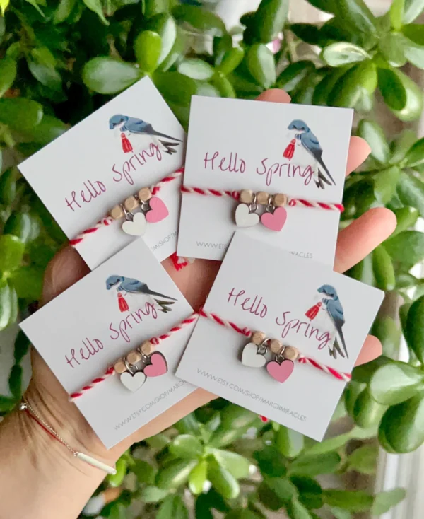 Bulgarian March Bracelet with hearts